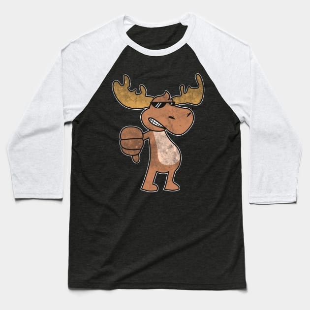 Moose Deer Sunglasses Baseball T-Shirt by Imutobi